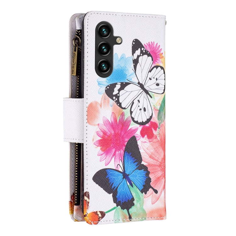 For Samsung Galaxy A14 5G Colored Drawing Pattern Zipper Leather Phone Case(Two Butterflies) - free shipping - PMC TechLife - Order now!