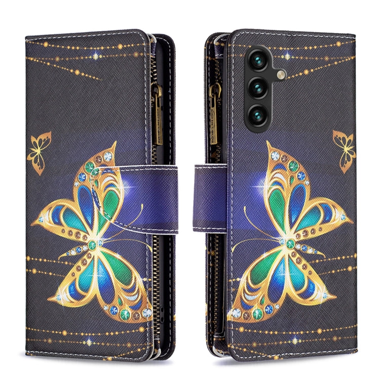 For Samsung Galaxy A14 5G Colored Drawing Pattern Zipper Leather Phone Case(Big Butterfly) - free shipping - PMC TechLife - Order now!