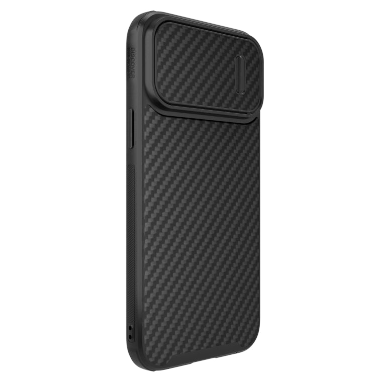 For iPhone 14 Pro NILLKIN Synthetic Fiber Camshield Magnetic Phone Case(Black) - iPhone 14 Pro Cases by NILLKIN | Online Shopping South Africa | PMC Jewellery | Buy Now Pay Later Mobicred