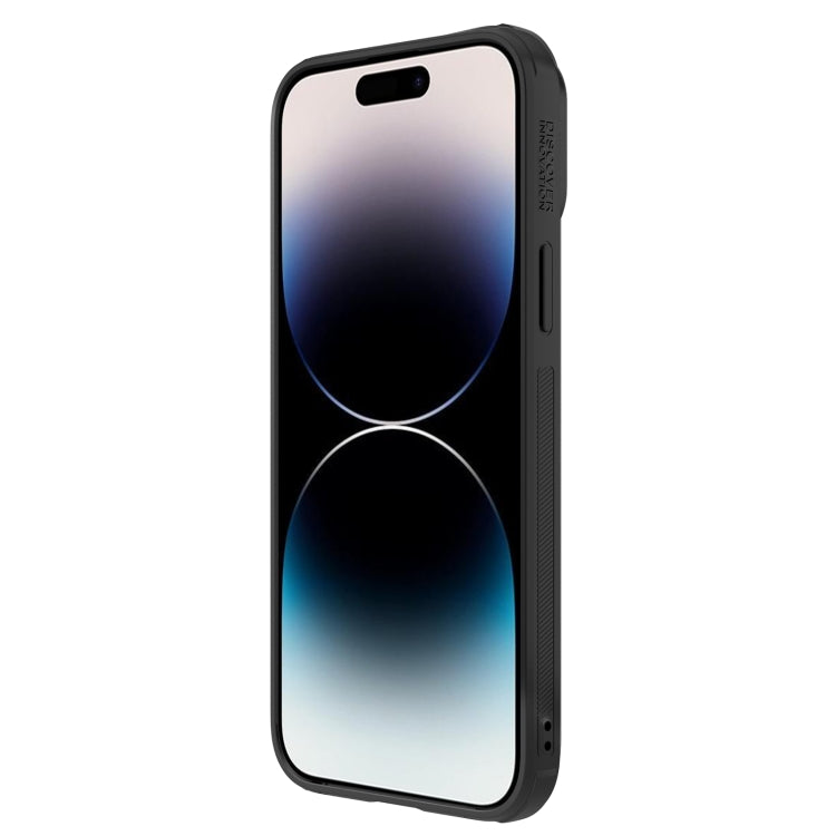 For iPhone 14 Pro NILLKIN Synthetic Fiber Camshield Magnetic Phone Case(Black) - iPhone 14 Pro Cases by NILLKIN | Online Shopping South Africa | PMC Jewellery | Buy Now Pay Later Mobicred