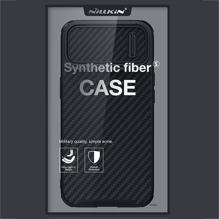 For iPhone 14 Pro NILLKIN Synthetic Fiber Camshield Magnetic Phone Case(Black) - iPhone 14 Pro Cases by NILLKIN | Online Shopping South Africa | PMC Jewellery | Buy Now Pay Later Mobicred