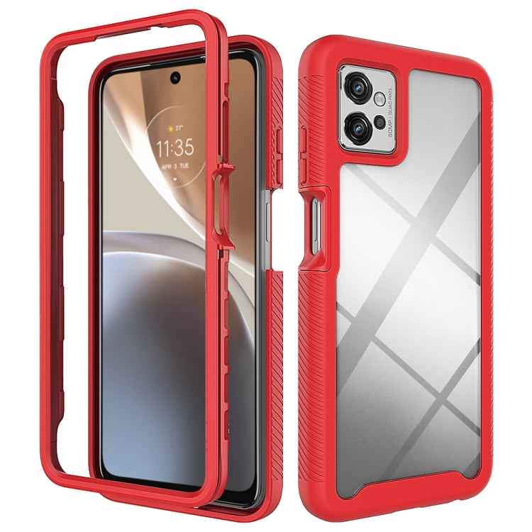 For Motorola Moto G32 Starry Sky Solid Color TPU Clear PC Phone Case(Red) - Motorola Cases by PMC Jewellery | Online Shopping South Africa | PMC Jewellery