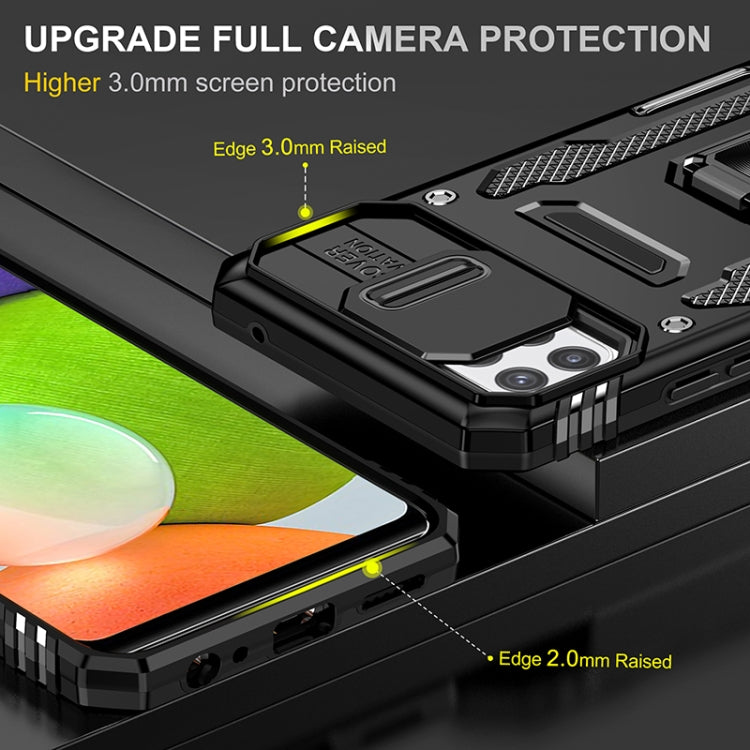 For Samsung Galaxy A22 5G Armor PC + TPU Camera Shield Phone Case(Black) - free shipping - PMC TechLife - Order now!