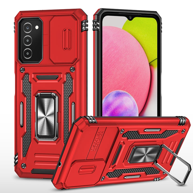 For Samsung Galaxy A03s Armor PC + TPU Camera Shield Phone Case(Red) - free shipping - PMC TechLife - Order now!
