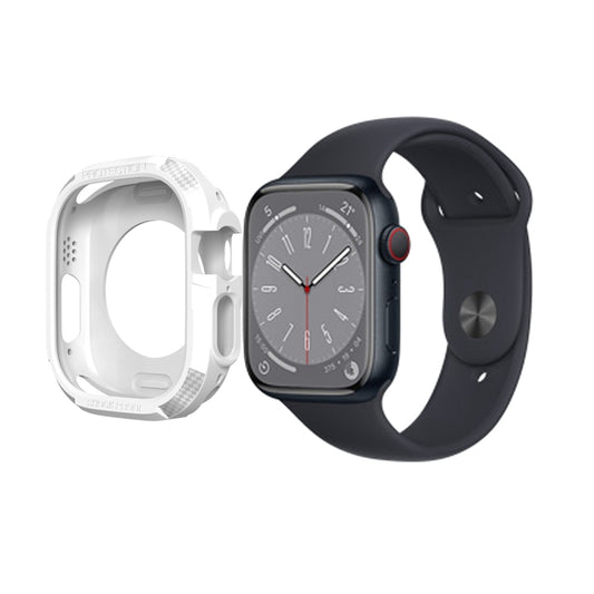 Carbon Fiber Shockproof Case For Apple Watch Series 8&7 45mm(White) - Watch Cases by PMC Jewellery | Online Shopping South Africa | PMC Jewellery | Buy Now Pay Later Mobicred