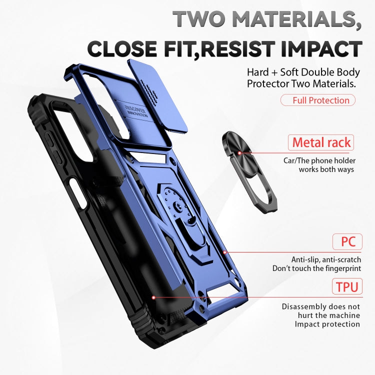 For Samsung Galaxy A14 5G Sliding Camshield Holder Phone Case(Blue) - free shipping - PMC TechLife - Order now!