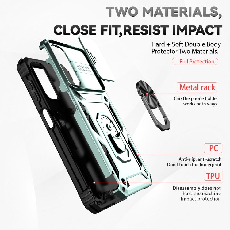 For Samsung Galaxy A14 5G Sliding Camshield Holder Phone Case(Dark Green) - free shipping - PMC TechLife - Order now!