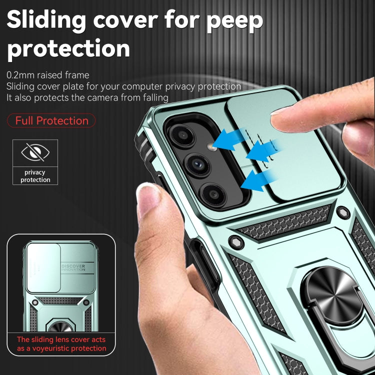 For Samsung Galaxy A14 5G Sliding Camshield Holder Phone Case(Dark Green) - free shipping - PMC TechLife - Order now!