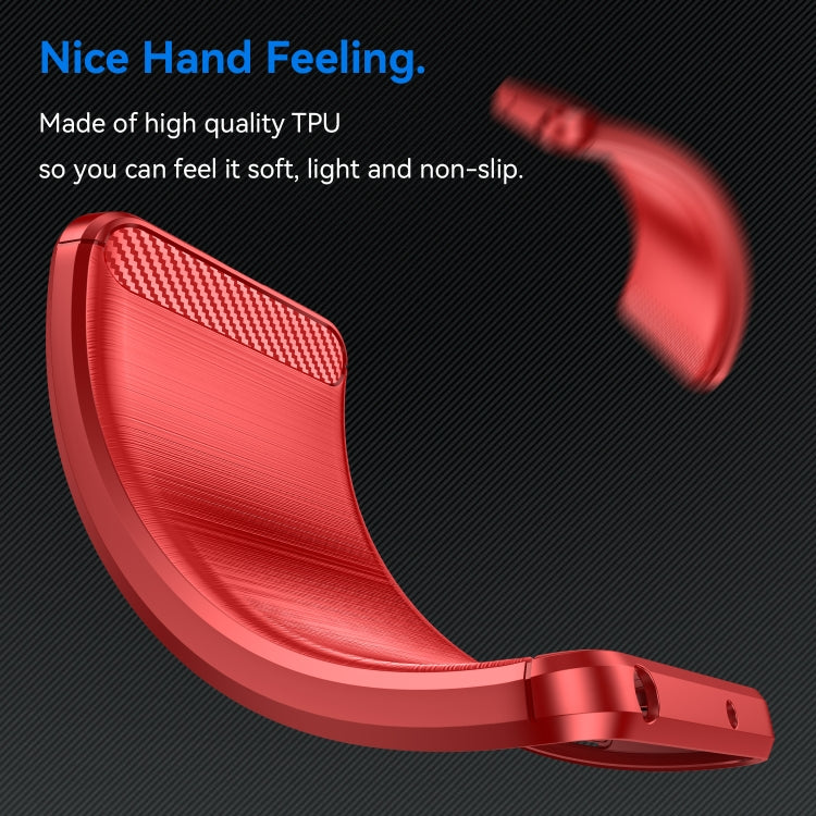 For OPPO A77s Brushed Texture Carbon Fiber TPU Phone Case(Red) - OPPO Cases by PMC TechLife | Online Shopping South Africa | PMC TechLife | Buy Now Pay Later Mobicred