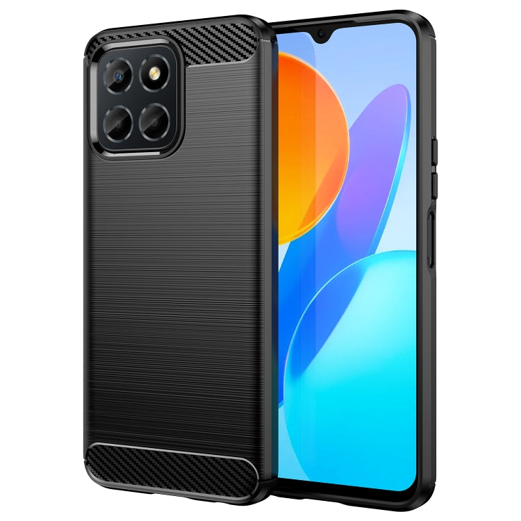 For Honor X6 5G Brushed Texture Carbon Fiber TPU Phone Case(Black) - Honor Cases by PMC Jewellery | Online Shopping South Africa | PMC Jewellery