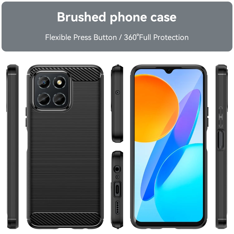 For Honor X6 5G Brushed Texture Carbon Fiber TPU Phone Case(Black) - Honor Cases by PMC Jewellery | Online Shopping South Africa | PMC Jewellery