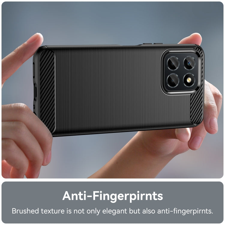For Honor X6 5G Brushed Texture Carbon Fiber TPU Phone Case(Black) - Honor Cases by PMC TechLife | Online Shopping South Africa | PMC TechLife