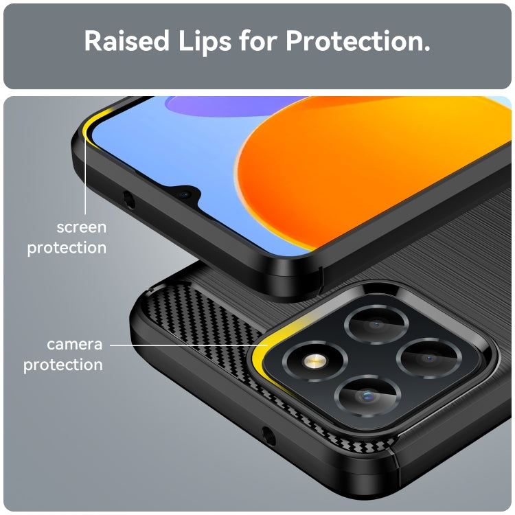 For Honor X6 5G Brushed Texture Carbon Fiber TPU Phone Case(Black) - Honor Cases by PMC TechLife | Online Shopping South Africa | PMC TechLife