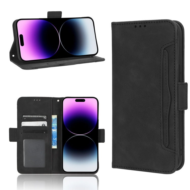 For iPhone 14 Pro Skin Feel Calf Texture Card Slots Leather Phone Case(Black) - iPhone 14 Pro Cases by PMC TechLife | Online Shopping South Africa | PMC TechLife | Buy Now Pay Later Mobicred