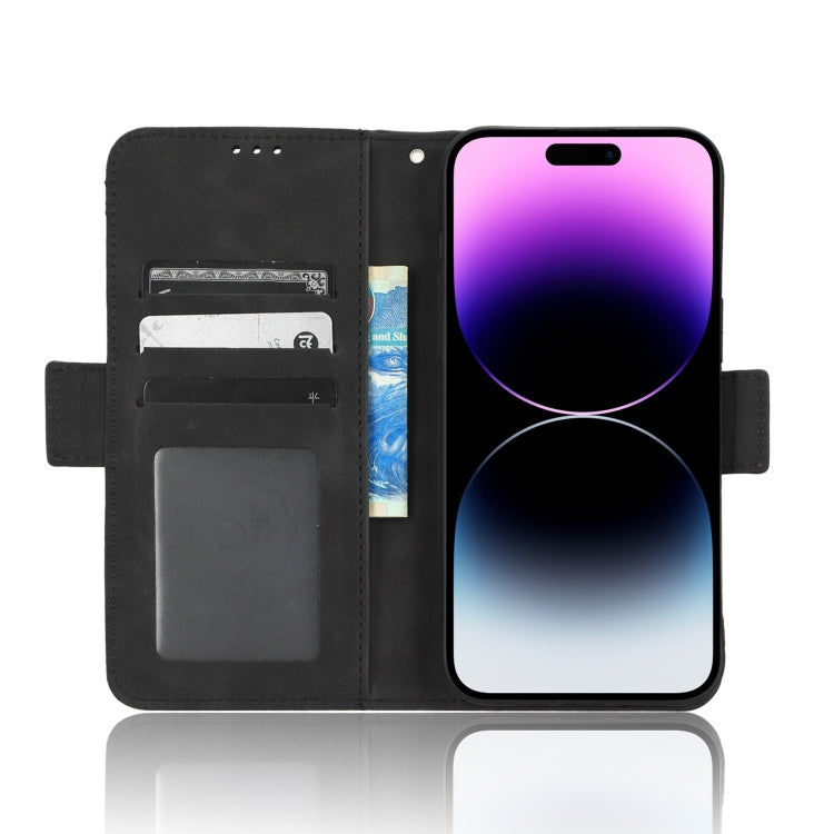 For iPhone 14 Pro Skin Feel Calf Texture Card Slots Leather Phone Case(Black) - iPhone 14 Pro Cases by PMC TechLife | Online Shopping South Africa | PMC TechLife | Buy Now Pay Later Mobicred