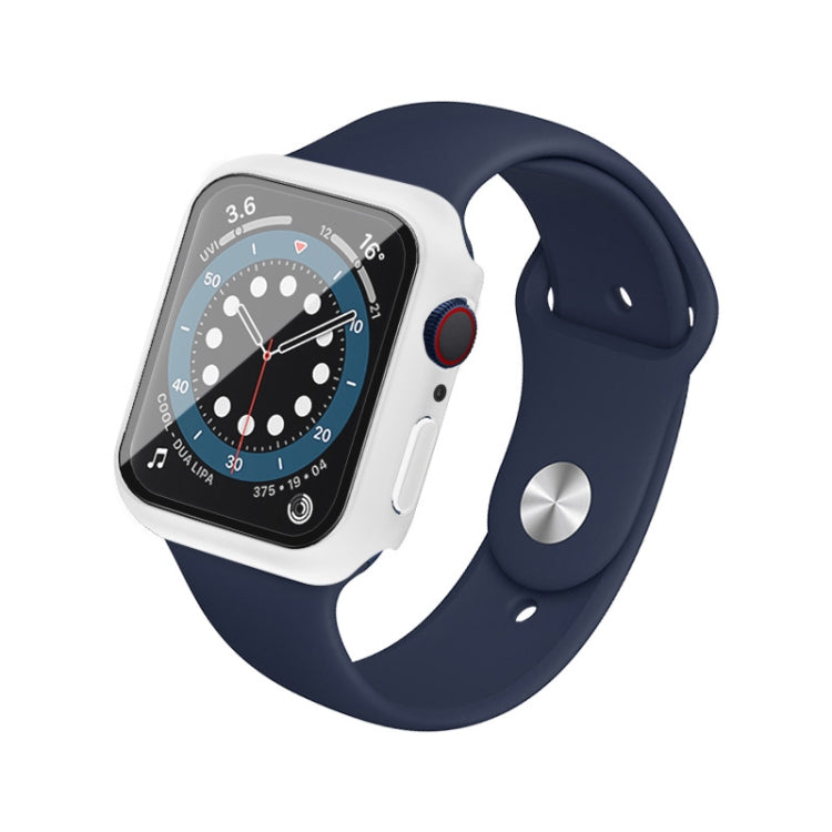 For Apple Watch SE 2023 40 mm / SE 2022 40mm imak PC Frame Case with Tempered Glass Film(White) - Watch Cases by imak | Online Shopping South Africa | PMC TechLife | Buy Now Pay Later Mobicred