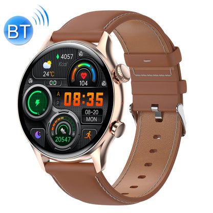 Ochstin 5HK8 Pro 1.36 inch Round Screen Blood Oxygen Blood Pressure Monitoring Bluetooth Smart Watch, Strap:Leather(Gold) - Smart Watches by OCHSTIN | Online Shopping South Africa | PMC Jewellery | Buy Now Pay Later Mobicred