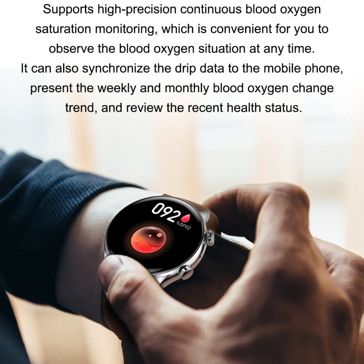 Ochstin 5HK8 Pro 1.36 inch Round Screen Blood Oxygen Blood Pressure Monitoring Bluetooth Smart Watch, Strap:Leather(Black) - Smart Watches by OCHSTIN | Online Shopping South Africa | PMC Jewellery | Buy Now Pay Later Mobicred