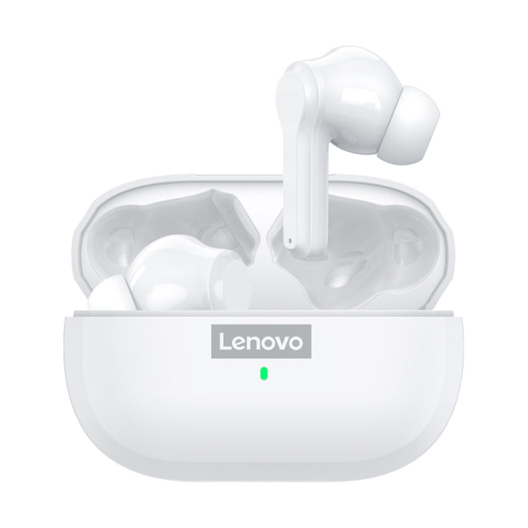 Lenovo LP1S TWS Wireless Bluetooth 5.0 Waterproof Sport Noise Reduction HIFI Bass Earphone with Mic(White) - TWS Earphone by Lenovo | Online Shopping South Africa | PMC Jewellery | Buy Now Pay Later Mobicred