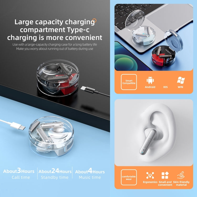 Lenovo LP10 TWS Wireless Bluetooth 5.2 Noise Reduction Earphone with Mic(Black) - TWS Earphone by Lenovo | Online Shopping South Africa | PMC Jewellery