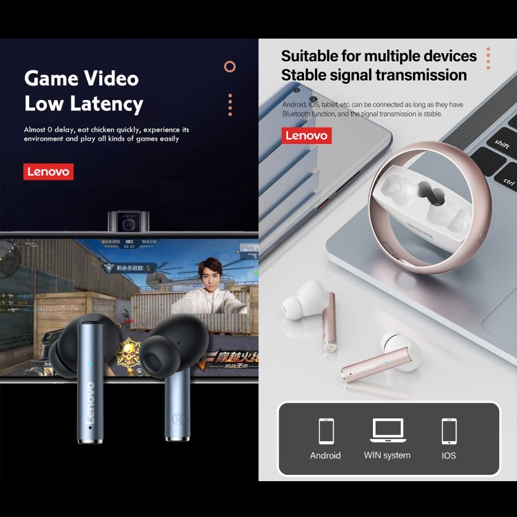 Lenovo LP60 TWS Wireless Bluetooth 5.3 Noise Reduction Earphone(White) - TWS Earphone by Lenovo | Online Shopping South Africa | PMC Jewellery | Buy Now Pay Later Mobicred