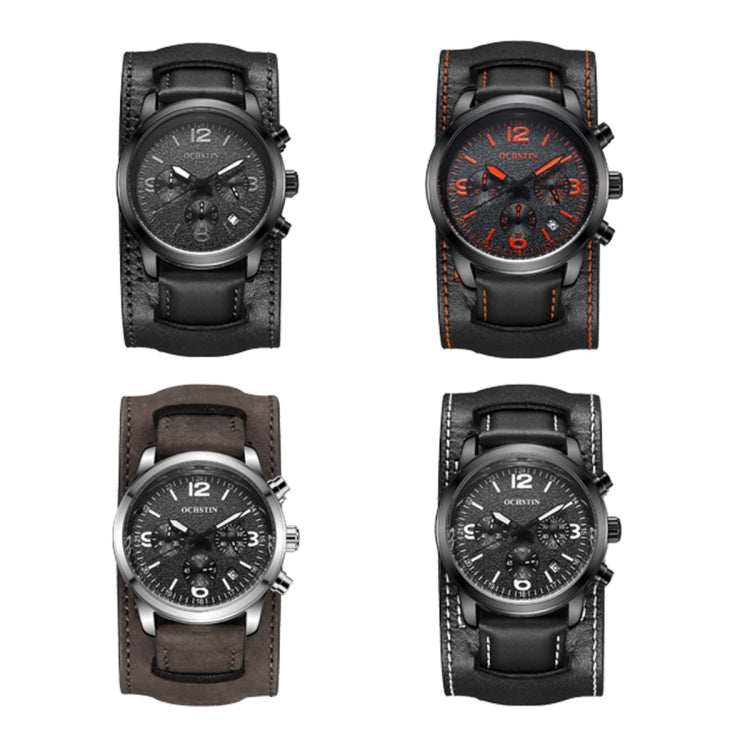 Ochstin 7230 Multifunctional Business Leather Wrist Wrist Waterproof Quartz Watch(Orange+Black) - Leather Strap Watches by OCHSTIN | Online Shopping South Africa | PMC Jewellery | Buy Now Pay Later Mobicred