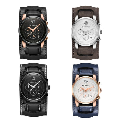 Ochstin 7232 Multifunctional Business Leather Wrist Wrist Waterproof Quartz Watch(Rose Gold+Black) - Leather Strap Watches by OCHSTIN | Online Shopping South Africa | PMC Jewellery | Buy Now Pay Later Mobicred