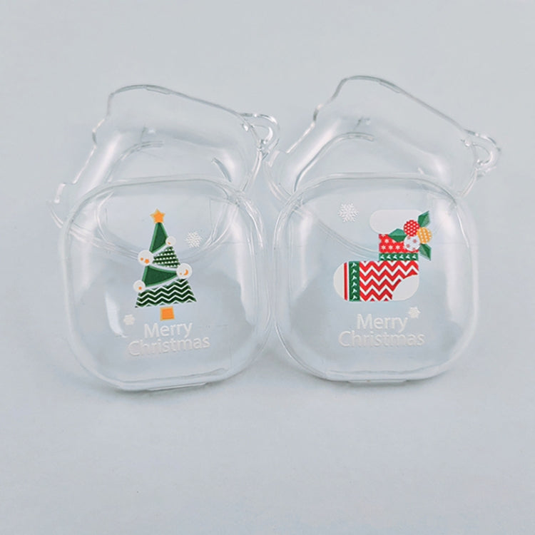 For Samsung Galaxy Buds Live Christmas Transparent TPU Earphone Case(Christmas Socks) - Samsung Earphone Case by PMC Jewellery | Online Shopping South Africa | PMC Jewellery