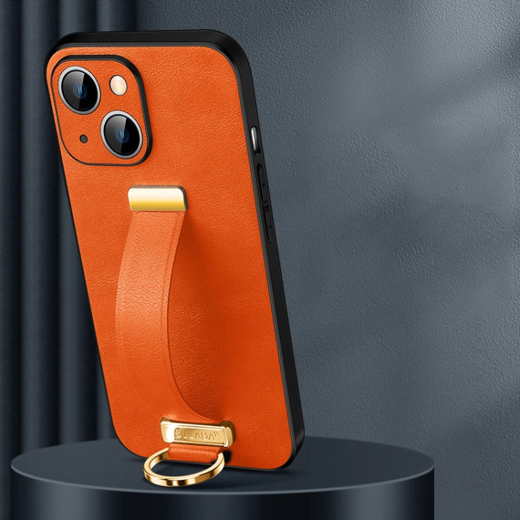 For iPhone 14 Plus SULADA Cool Series PC + Leather Texture Skin Feel Phone Case(Orange) - iPhone 14 Plus Cases by SULADA | Online Shopping South Africa | PMC TechLife | Buy Now Pay Later Mobicred