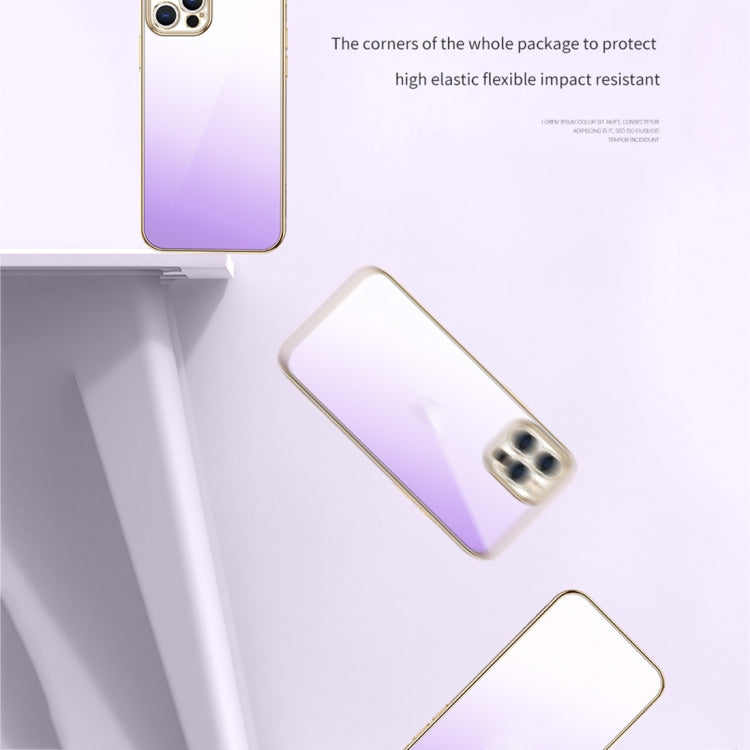 For iPhone 14 SULADA Iridescence Series Plating Transparent Gradient Phone Case(Purple) - iPhone 14 Cases by SULADA | Online Shopping South Africa | PMC Jewellery