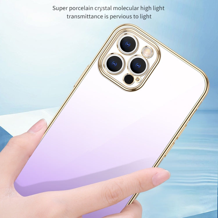 For iPhone 14 Pro SULADA Iridescence Series Plating Transparent Gradient Phone Case(Gold) - iPhone 14 Pro Cases by SULADA | Online Shopping South Africa | PMC Jewellery