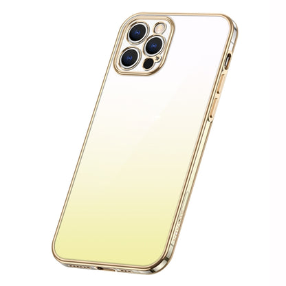 For iPhone 14 Pro Max SULADA Iridescence Series Plating Transparent Gradient Phone Case(Gold) - iPhone 14 Pro Max Cases by SULADA | Online Shopping South Africa | PMC Jewellery | Buy Now Pay Later Mobicred