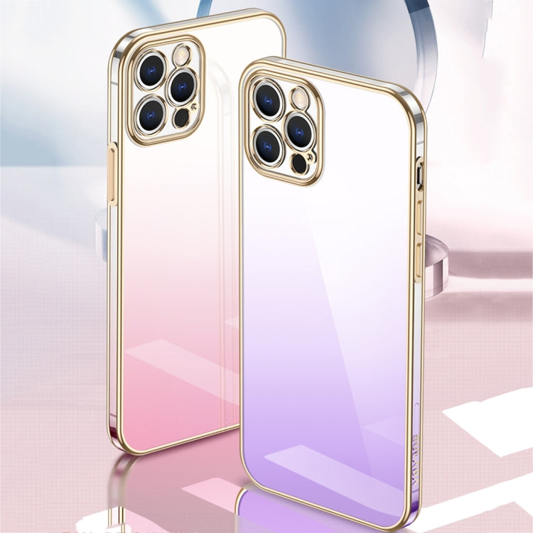 For iPhone 14 Pro Max SULADA Iridescence Series Plating Transparent Gradient Phone Case(Gold) - iPhone 14 Pro Max Cases by SULADA | Online Shopping South Africa | PMC Jewellery | Buy Now Pay Later Mobicred