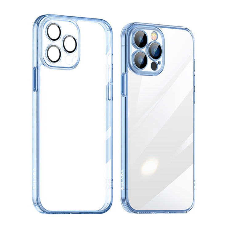 For iPhone 14 Pro SULADA Crystal Steel Series TPU Transparent Phone Case(Blue) - iPhone 14 Pro Cases by SULADA | Online Shopping South Africa | PMC Jewellery | Buy Now Pay Later Mobicred