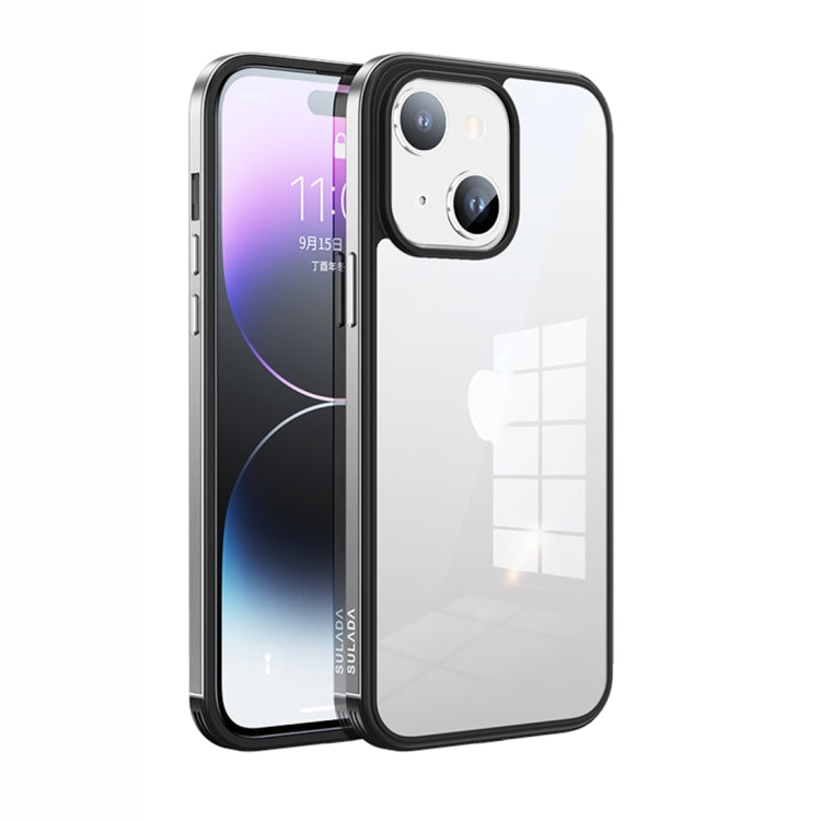 For iPhone 14 SULADA Metal Frame + Nano Glass + TPU Phone Case(Silver) - free shipping - PMC TechLife - Order now!