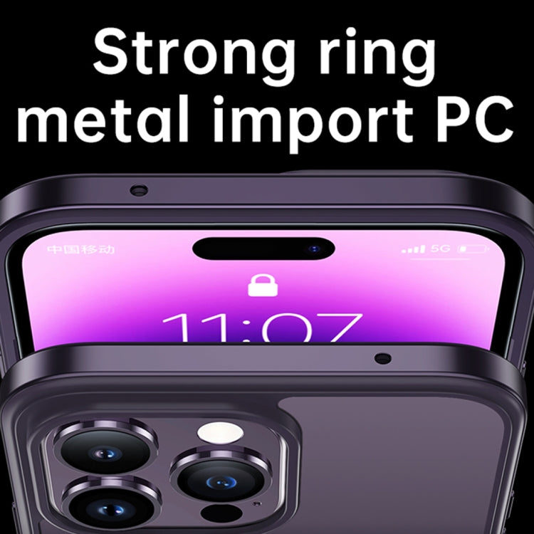 For iPhone 14 SULADA Metal Frame + Nano Glass + TPU Phone Case(Champagne Gold) - free shipping - PMC TechLife - Order now!