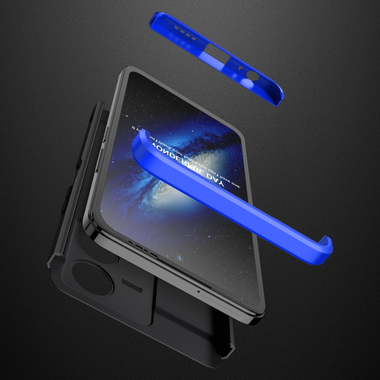 For vivo Y22 / Y22s GKK Three Stage Splicing Full Coverage PC Phone Case(Black Blue) - vivo Cases by GKK | Online Shopping South Africa | PMC TechLife | Buy Now Pay Later Mobicred