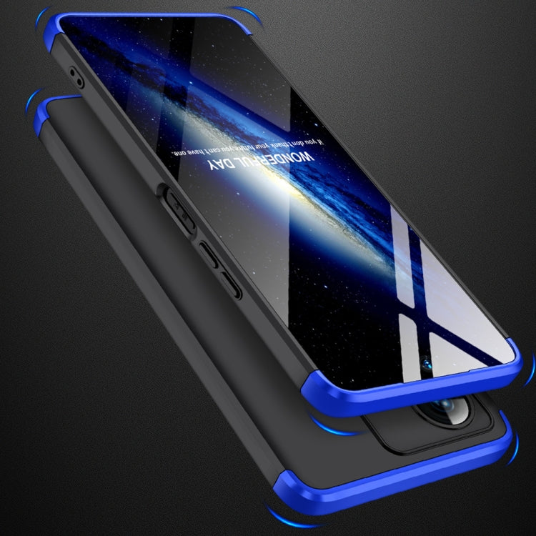 For vivo Y22 / Y22s GKK Three Stage Splicing Full Coverage PC Phone Case(Black Blue) - vivo Cases by GKK | Online Shopping South Africa | PMC TechLife | Buy Now Pay Later Mobicred