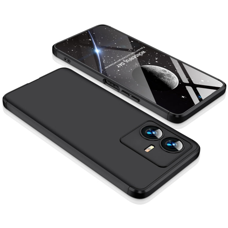 For vivo Y22 / Y22s GKK Three Stage Splicing Full Coverage PC Phone Case(Black) - vivo Cases by GKK | Online Shopping South Africa | PMC TechLife | Buy Now Pay Later Mobicred