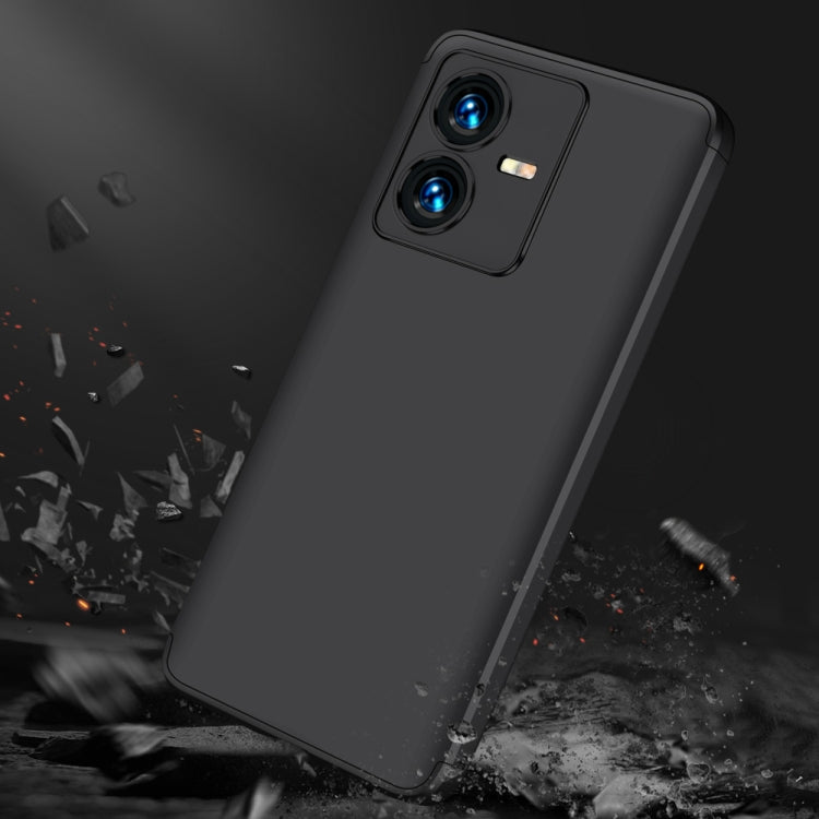 For vivo Y22 / Y22s GKK Three Stage Splicing Full Coverage PC Phone Case(Black) - vivo Cases by GKK | Online Shopping South Africa | PMC TechLife | Buy Now Pay Later Mobicred