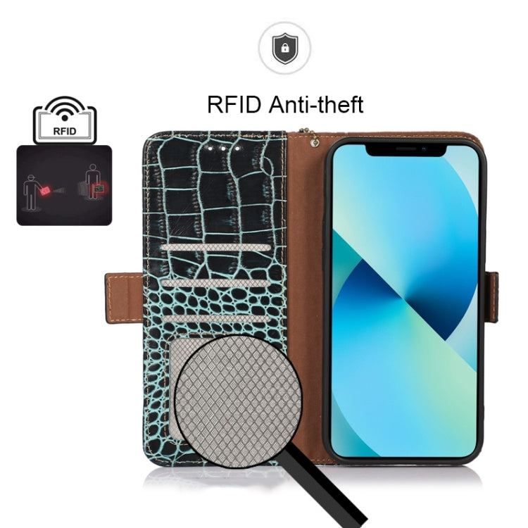 For Xiaomi Redmi Note 12 Pro 5G China Crocodile Top Layer Cowhide Leather Phone Case(Green) - Note 12 Pro Cases by PMC TechLife | Online Shopping South Africa | PMC TechLife