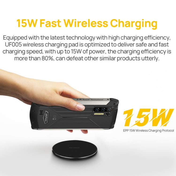 Ulefone UF005 15W Round Fast Charging Qi Wireless Charger(Black) - Wireless Charger by Ulefone | Online Shopping South Africa | PMC Jewellery | Buy Now Pay Later Mobicred