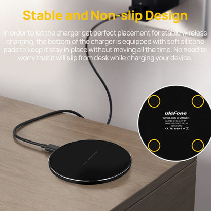 Ulefone UF005 15W Round Fast Charging Qi Wireless Charger(Black) - Wireless Charger by Ulefone | Online Shopping South Africa | PMC Jewellery | Buy Now Pay Later Mobicred