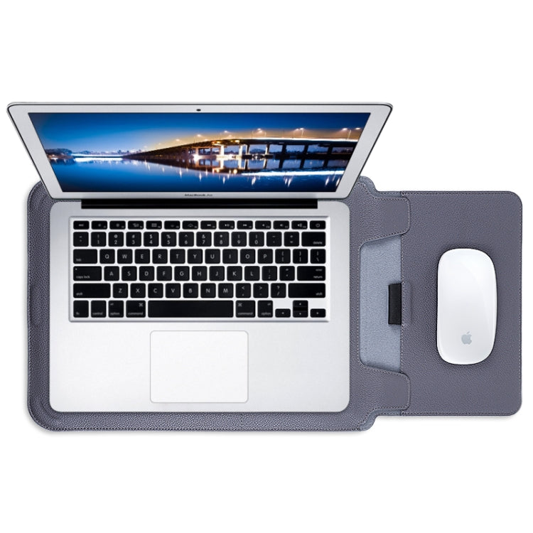 For MacBook 15 / 16 inch PU Leather 4 in 1 Laptop Bag with Functional Bracket(Dark Blue) - Protective Bags by PMC Jewellery | Online Shopping South Africa | PMC Jewellery