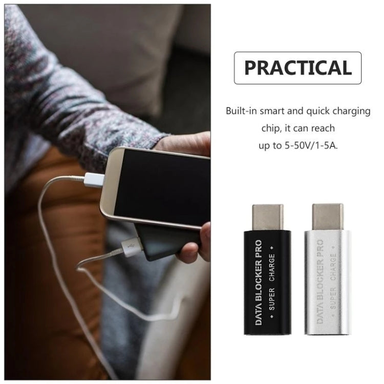 GE07 USB-C / Type-C Data Blocker Fast Charging Connector(Grey) - Converter & Adapter by PMC TechLife | Online Shopping South Africa | PMC TechLife