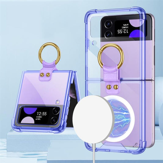 For Samsung Galaxy Z Flip4 GKK MagSafe Airbag Shockproof Phone Case with Ring Holder(Purple) - Galaxy Z Flip4 5G Cases by GKK | Online Shopping South Africa | PMC Jewellery