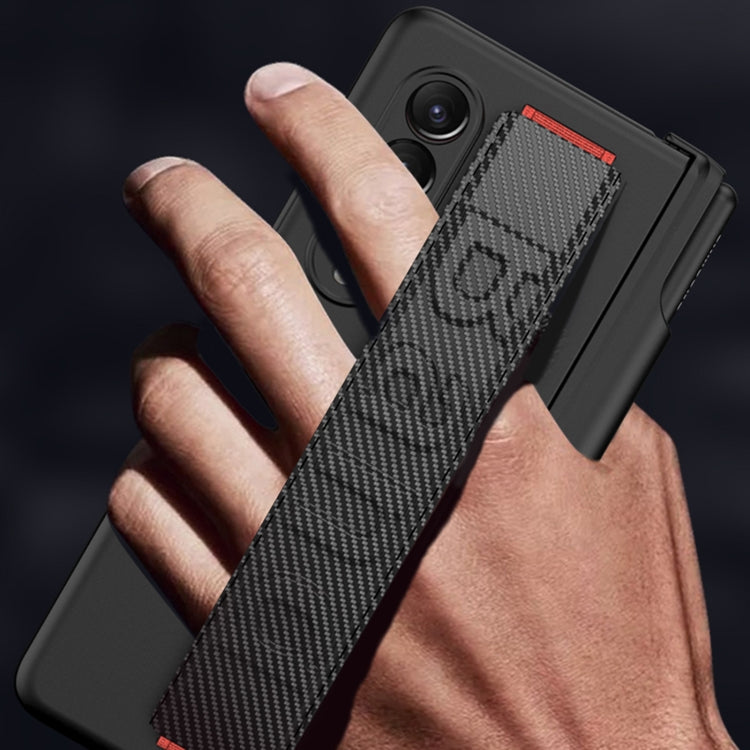 For Samsung Galaxy Z Fold3 5G GKK Magnetic Fold Hinge Shockproof Phone Case with Wrist Strap(Black) - Galaxy Phone Cases by GKK | Online Shopping South Africa | PMC Jewellery