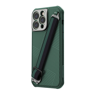 For iPhone 14 Pro Max NILLKIN Full Coverage Phone Case with Wrist Strap(Green) - iPhone 14 Pro Max Cases by NILLKIN | Online Shopping South Africa | PMC Jewellery | Buy Now Pay Later Mobicred