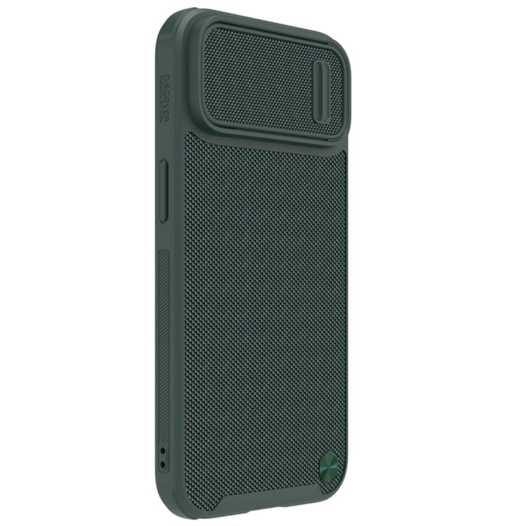 For iPhone 14 Plus NILLKIN Texture MagSafe Camshield PC + TPU Phone Case(Green) - iPhone 14 Plus Cases by NILLKIN | Online Shopping South Africa | PMC Jewellery