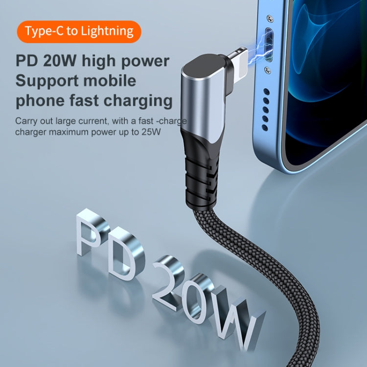 ADC-009 20W USB-C/Type-C to 8 Pin Double Elbow Data Cable, Length:0.4m - 2 in 1 Cable by PMC TechLife | Online Shopping South Africa | PMC TechLife